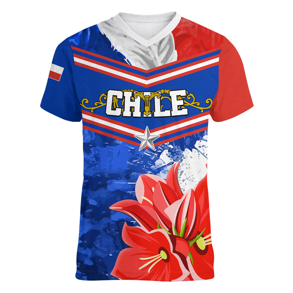 Chile Women V Neck T Shirt Chilean Bellflower Special Version - Wonder Print Shop