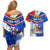 Personalised Chile Couples Matching Off Shoulder Short Dress and Hawaiian Shirt Chilean Bellflower Special Version - Wonder Print Shop