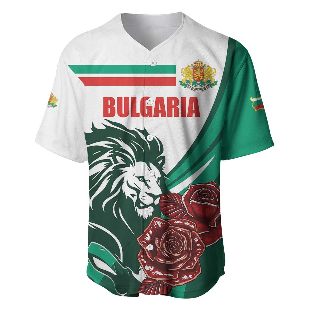 Bulgaria Baseball Jersey Coat of Arms Lion with Roses - Wonder Print Shop