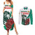 Bulgaria Couples Matching Summer Maxi Dress and Long Sleeve Button Shirt Coat of Arms Lion with Roses - Wonder Print Shop