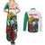 Bulgaria Couples Matching Summer Maxi Dress and Long Sleeve Button Shirt Coat of Arms Lion with Roses - Wonder Print Shop