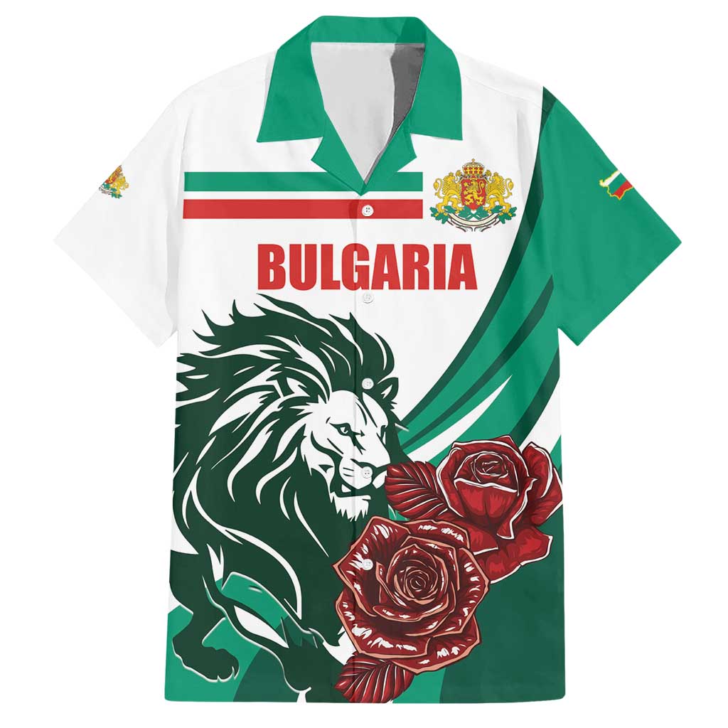 Bulgaria Hawaiian Shirt Coat of Arms Lion with Roses - Wonder Print Shop