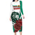 Bulgaria Long Sleeve Bodycon Dress Coat of Arms Lion with Roses - Wonder Print Shop