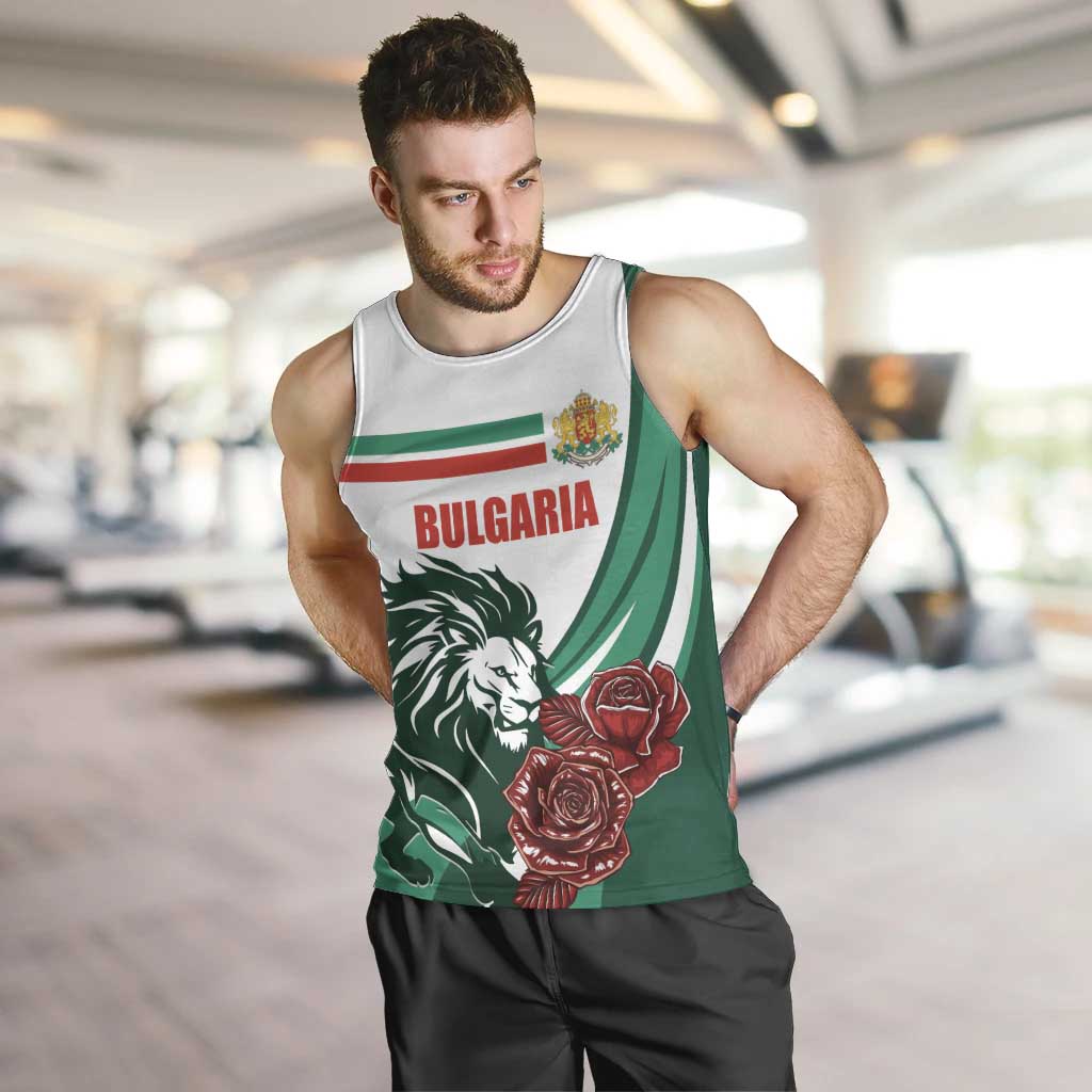 Bulgaria Men Tank Top Coat of Arms Lion with Roses - Wonder Print Shop