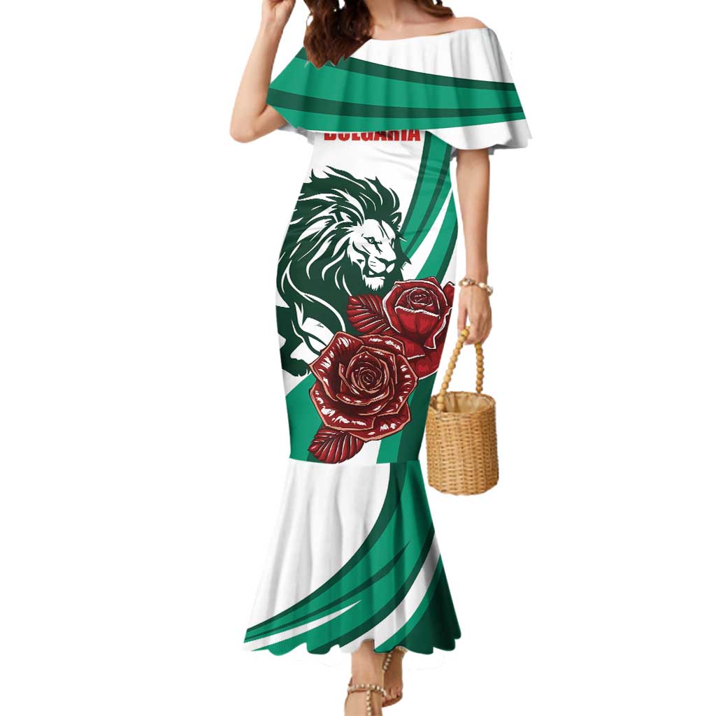 Bulgaria Mermaid Dress Coat of Arms Lion with Roses - Wonder Print Shop