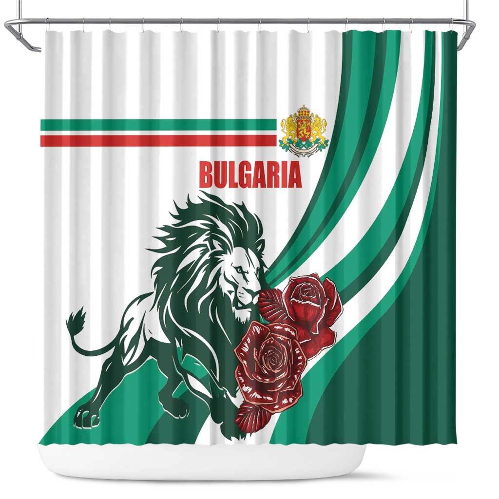 Bulgaria Shower Curtain Coat of Arms Lion with Roses