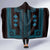 Bulgaria Traditional Pattern Blue Hooded Blanket Balkan Culture