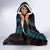 Bulgaria Traditional Pattern Blue Hooded Blanket Balkan Culture