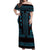 Bulgaria Traditional Pattern Blue Off Shoulder Maxi Dress Balkan Culture - Wonder Print Shop