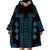 Bulgaria Traditional Pattern Blue Wearable Blanket Hoodie Balkan Culture - Wonder Print Shop