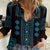 Bulgaria Traditional Pattern Blue Women Casual Shirt Balkan Culture - Wonder Print Shop