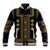 Bulgaria Traditional Pattern Gold Baseball Jacket Balkan Culture - Wonder Print Shop