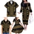 Bulgaria Traditional Pattern Gold Family Matching Off The Shoulder Long Sleeve Dress and Hawaiian Shirt Balkan Culture - Wonder Print Shop