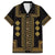 Bulgaria Traditional Pattern Gold Family Matching Off The Shoulder Long Sleeve Dress and Hawaiian Shirt Balkan Culture - Wonder Print Shop