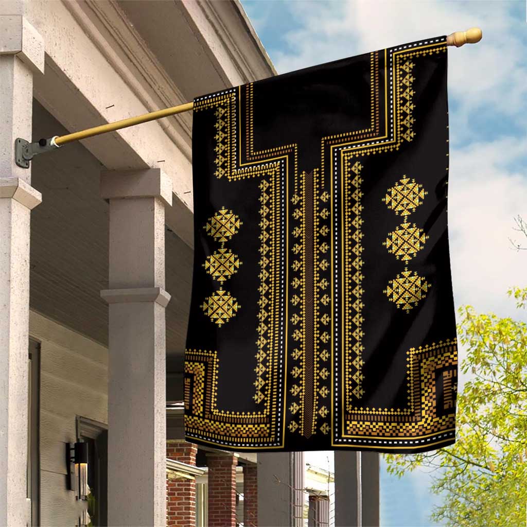 Bulgaria Traditional Pattern Gold Garden Flag Balkan Culture - Wonder Print Shop