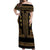 Bulgaria Traditional Pattern Gold Off Shoulder Maxi Dress Balkan Culture - Wonder Print Shop