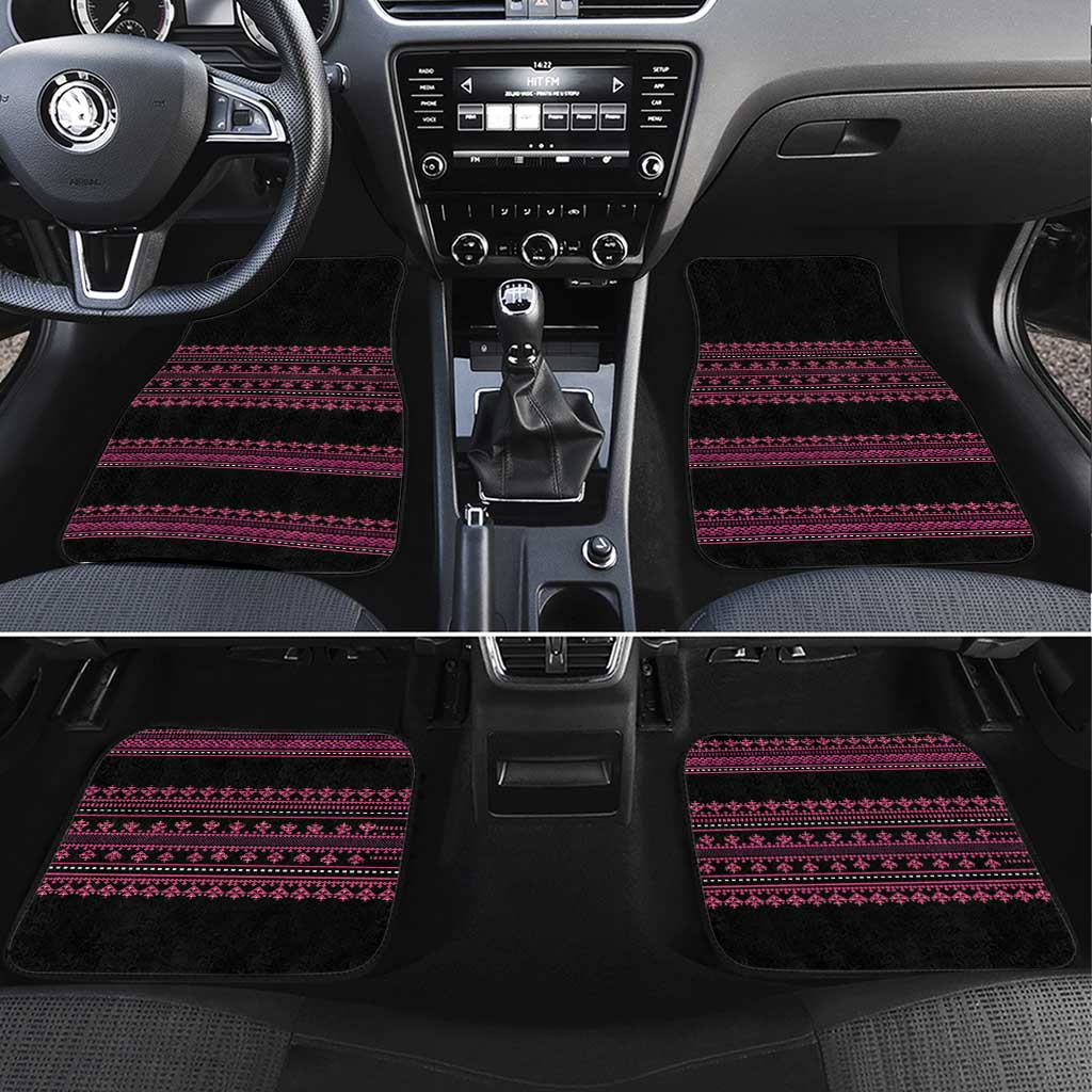 Bulgaria Traditional Pattern Pink Car Mats Balkan Culture - Wonder Print Shop