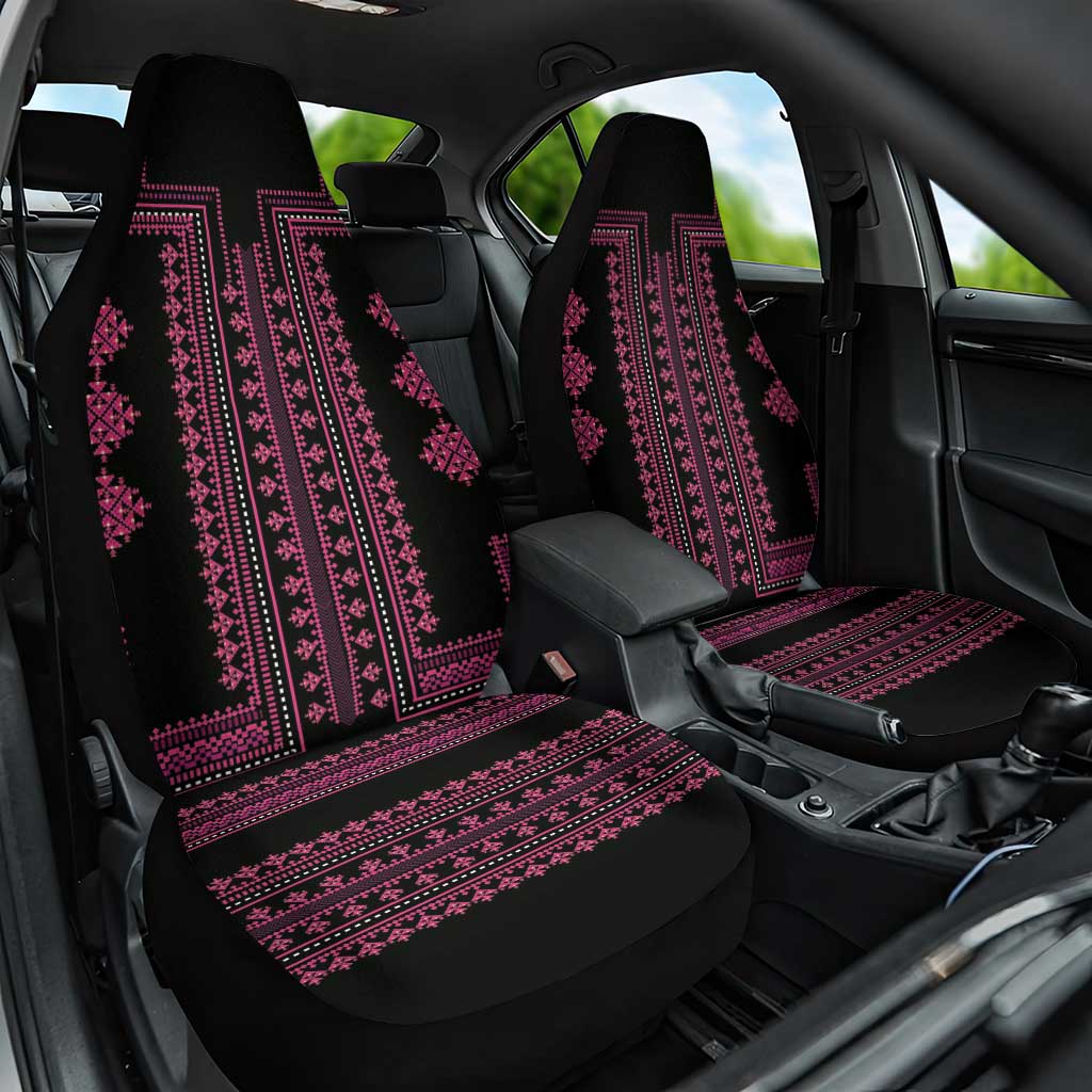 Bulgaria Traditional Pattern Pink Car Seat Cover Balkan Culture - Wonder Print Shop