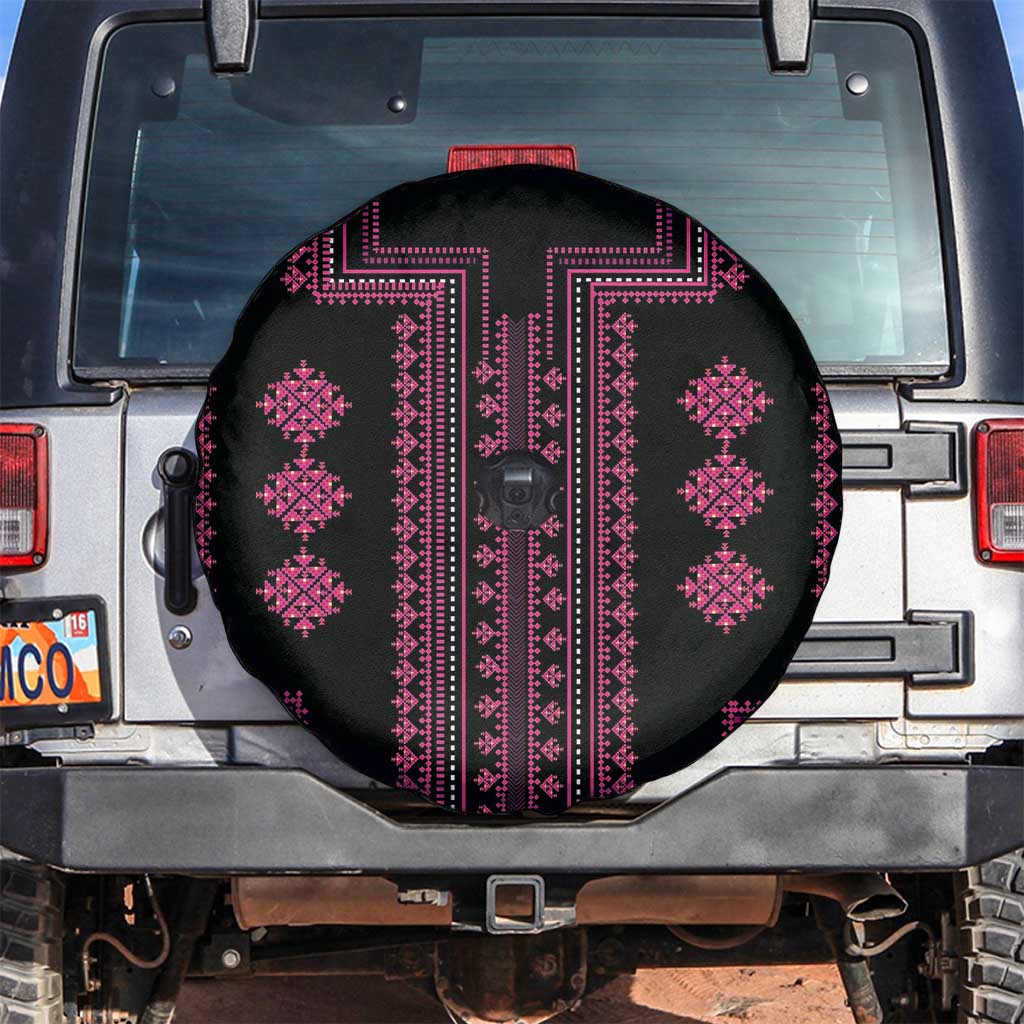 Bulgaria Traditional Pattern Pink Spare Tire Cover Balkan Culture - Wonder Print Shop