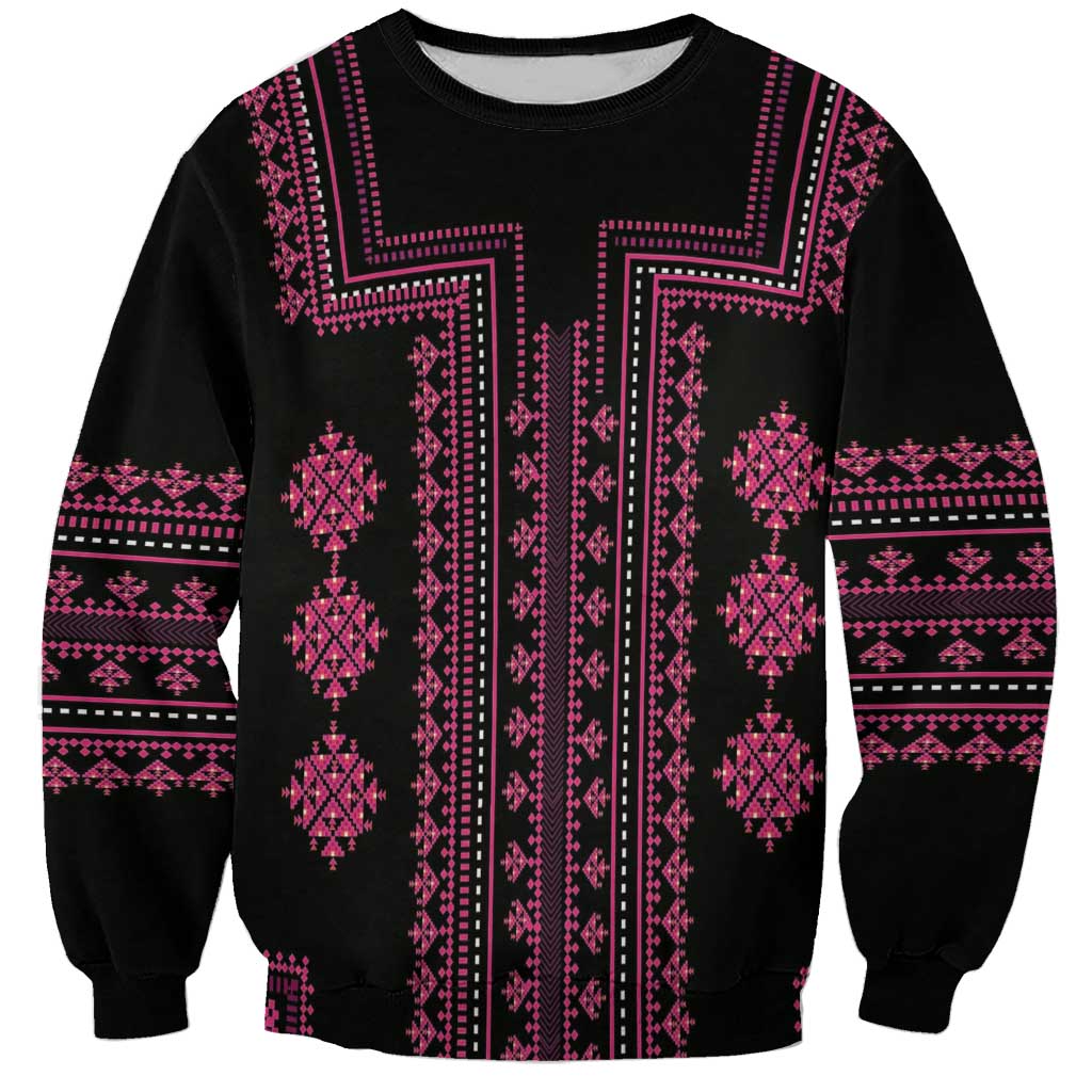 Bulgaria Traditional Pattern Pink Sweatshirt Balkan Culture - Wonder Print Shop