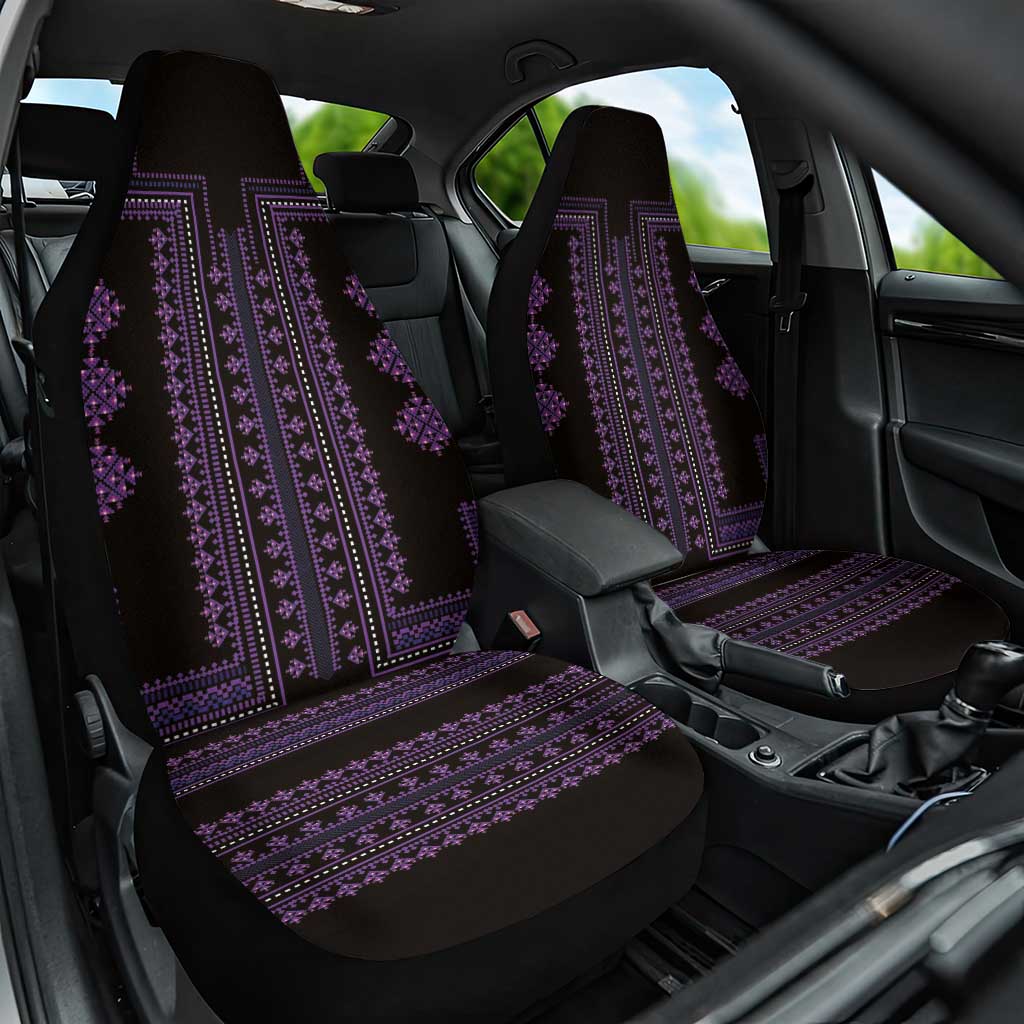 Bulgaria Traditional Pattern Purple Car Seat Cover Balkan Culture - Wonder Print Shop