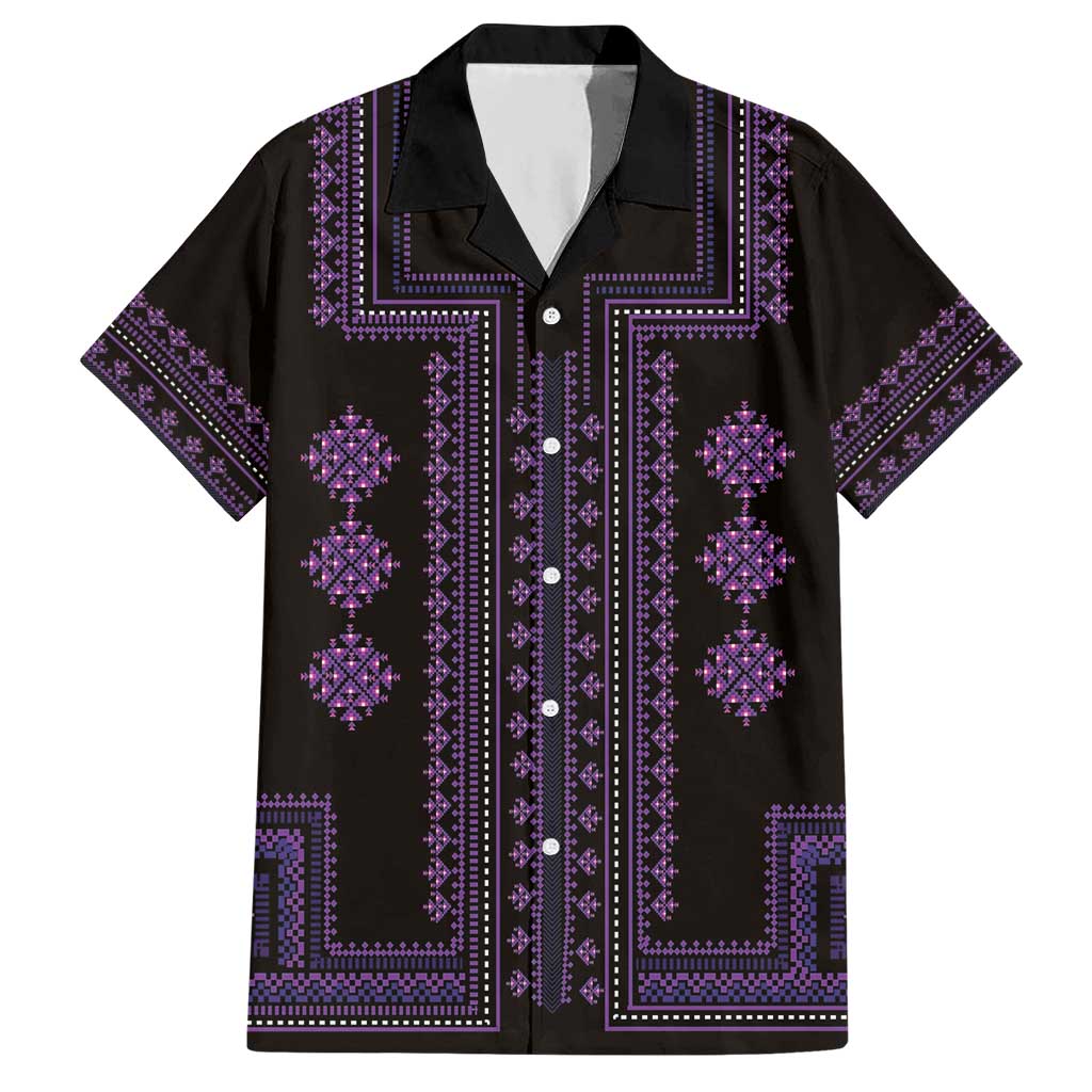 Bulgaria Traditional Pattern Purple Hawaiian Shirt Balkan Culture - Wonder Print Shop