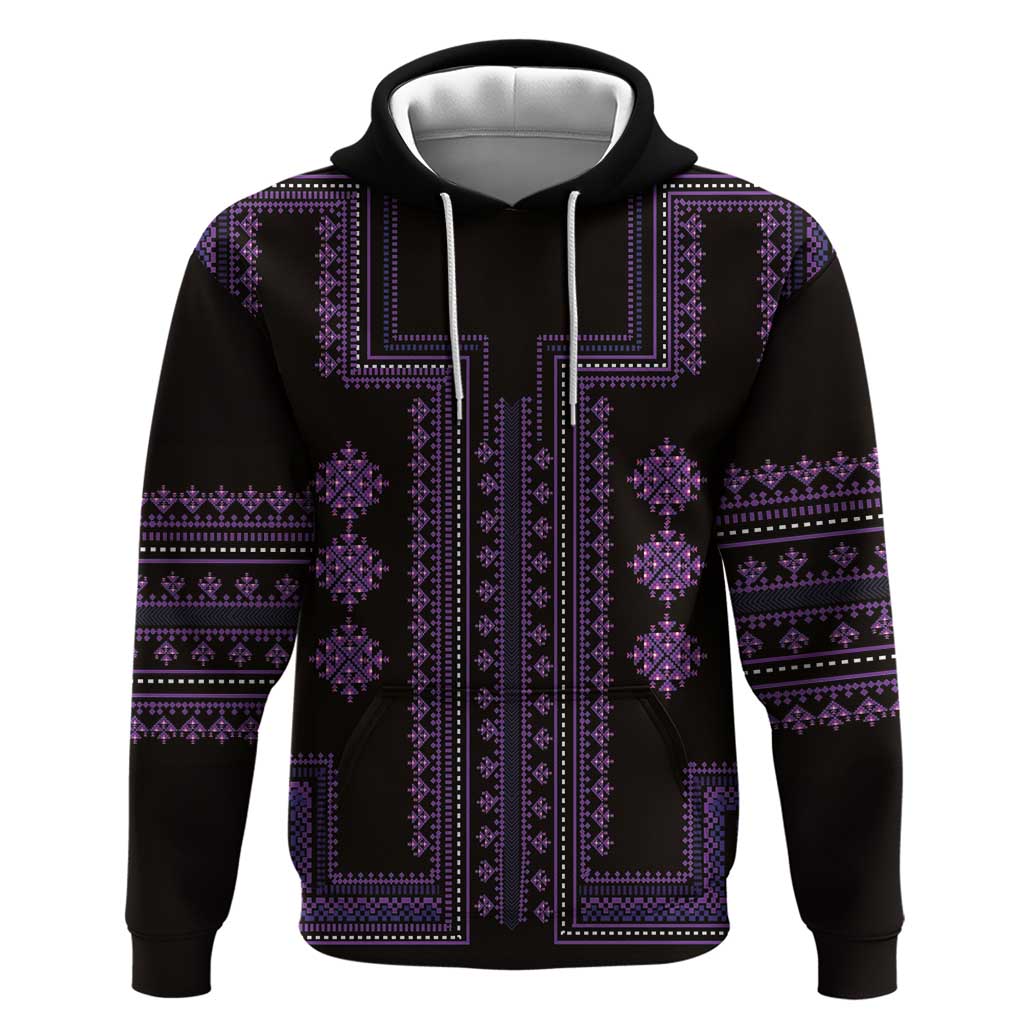 Bulgaria Traditional Pattern Purple Hoodie Balkan Culture - Wonder Print Shop