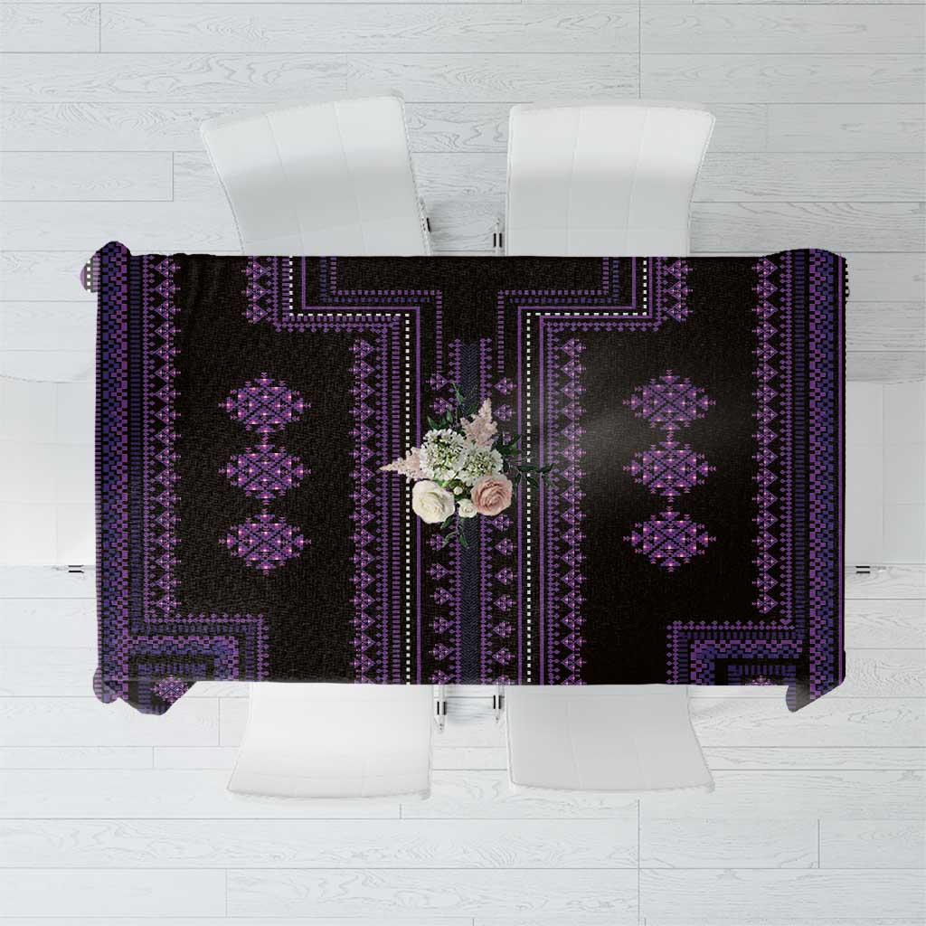 Bulgaria Traditional Pattern Purple Tablecloth Balkan Culture - Wonder Print Shop