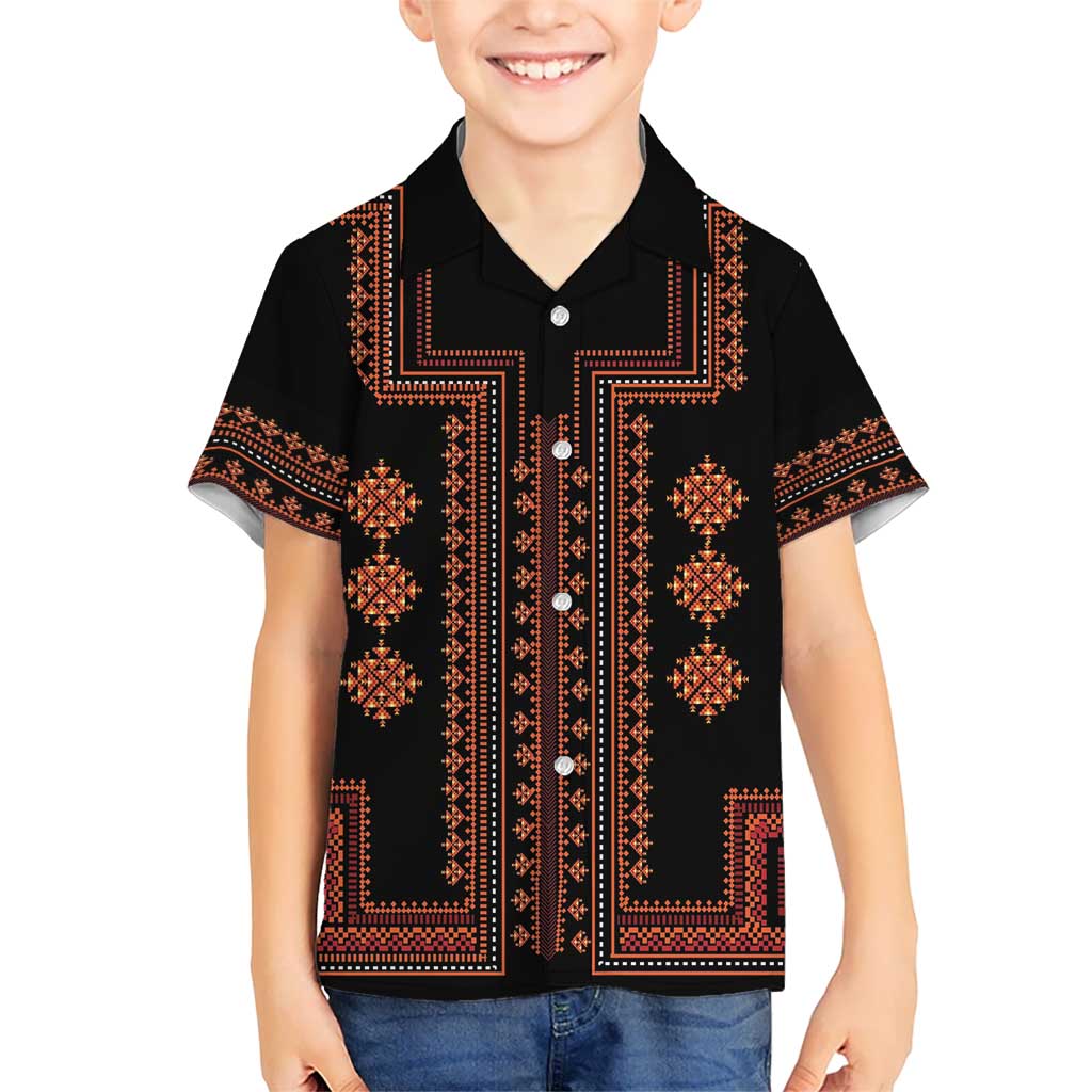 Bulgaria Traditional Pattern Red Kid Hawaiian Shirt Balkan Culture - Wonder Print Shop