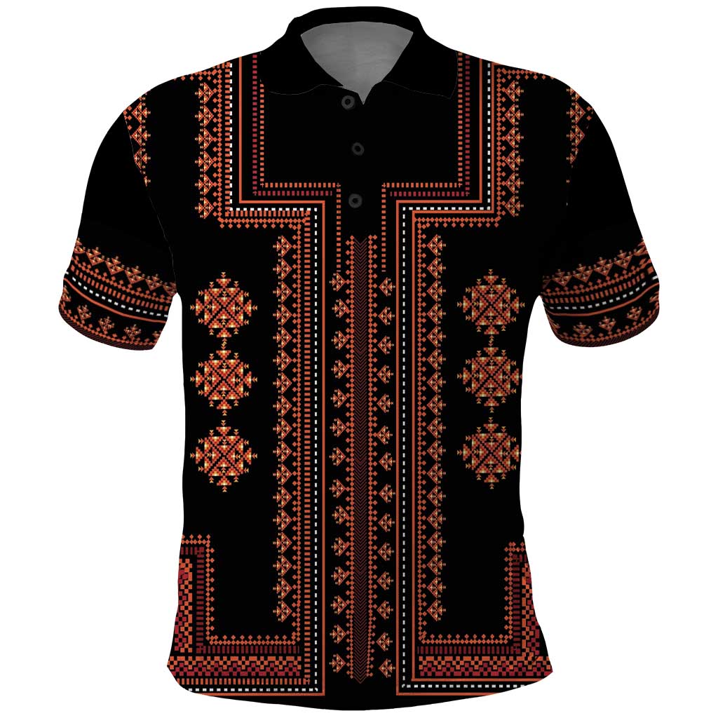 Bulgaria Traditional Pattern Red Polo Shirt Balkan Culture - Wonder Print Shop