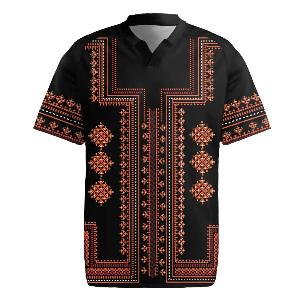 Bulgaria Traditional Pattern Red Rugby Jersey Balkan Culture - Wonder Print Shop