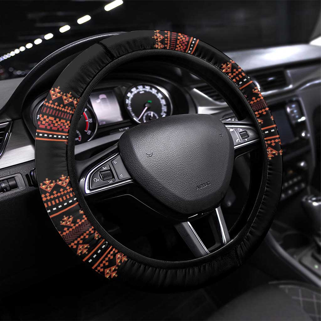 Bulgaria Traditional Pattern Red Steering Wheel Cover Balkan Culture - Wonder Print Shop