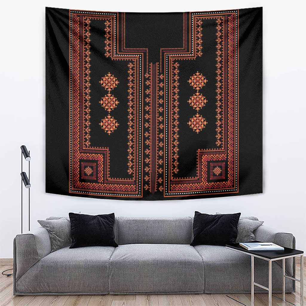 Bulgaria Traditional Pattern Red Tapestry Balkan Culture