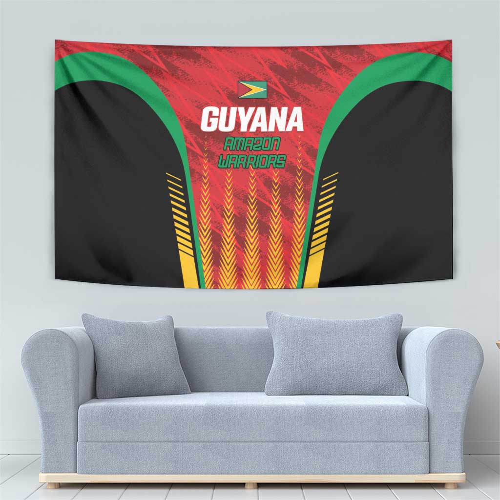 Custom Amazon Warriors Guyana Cricket Tapestry Ready For Glory Red Version - Wonder Print Shop