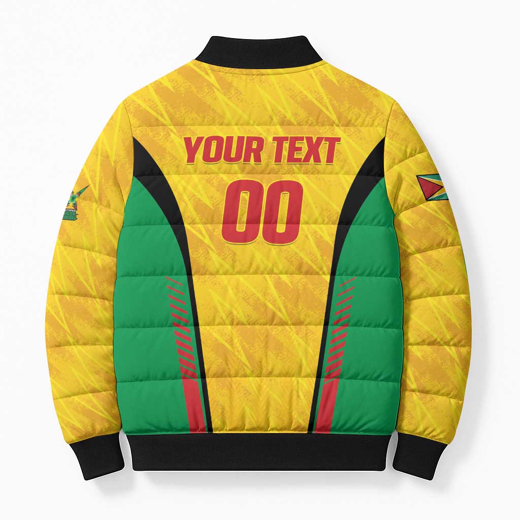 Custom Amazon Warriors Guyana Cricket Bomber Puffer Jacket Ready For Glory Yellow Version - Wonder Print Shop