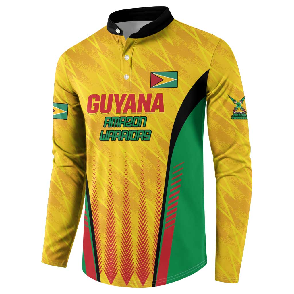 Custom Amazon Warriors Guyana Cricket Button Sweatshirt Ready For Glory Yellow Version - Wonder Print Shop