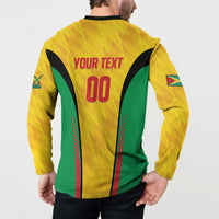 Custom Amazon Warriors Guyana Cricket Button Sweatshirt Ready For Glory Yellow Version - Wonder Print Shop