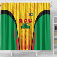 Custom Amazon Warriors Guyana Cricket Shower Curtain Ready For Glory Yellow Version - Wonder Print Shop
