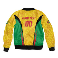 Custom Amazon Warriors Guyana Cricket Sleeve Zip Bomber Jacket Ready For Glory Yellow Version - Wonder Print Shop