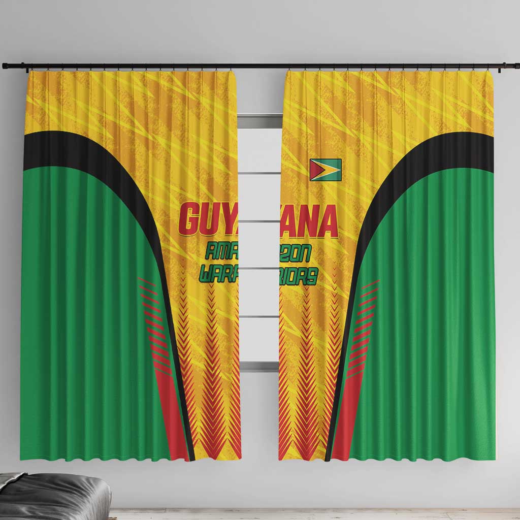 Custom Amazon Warriors Guyana Cricket Window Curtain Ready For Glory Yellow Version - Wonder Print Shop