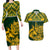 South Africa Rugby Couples Matching Long Sleeve Bodycon Dress and Hawaiian Shirt Go Springboks African Pattern - Wonder Print Shop