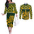 South Africa Rugby Couples Matching Off The Shoulder Long Sleeve Dress and Long Sleeve Button Shirts Go Springboks African Pattern LT01