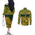 South Africa Rugby Couples Matching Off The Shoulder Long Sleeve Dress and Long Sleeve Button Shirts Go Springboks African Pattern LT01