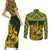 South Africa Rugby Couples Matching Short Sleeve Bodycon Dress and Long Sleeve Button Shirts Go Springboks African Pattern - Wonder Print Shop