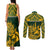 South Africa Rugby Couples Matching Tank Maxi Dress and Long Sleeve Button Shirts Go Springboks African Pattern - Wonder Print Shop