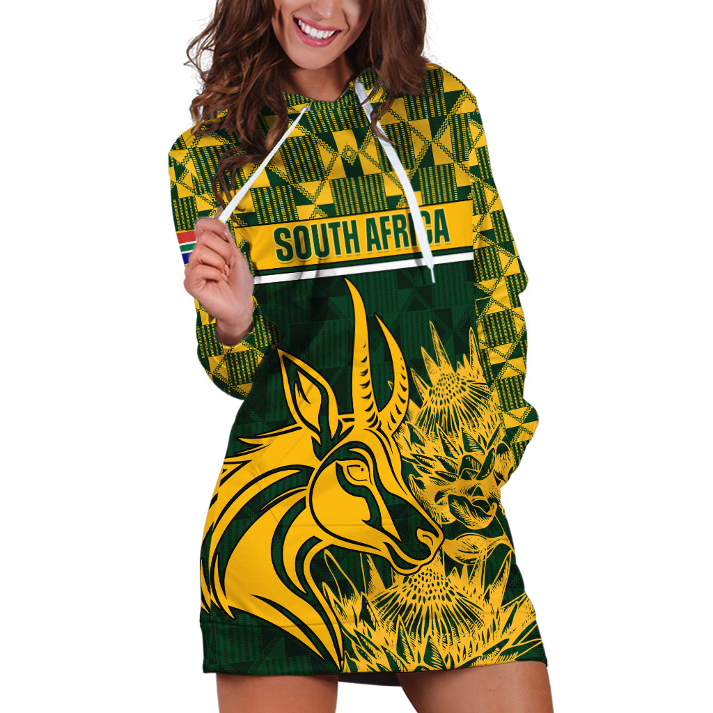 South Africa Rugby Hoodie Dress Go Springboks African Pattern LT01