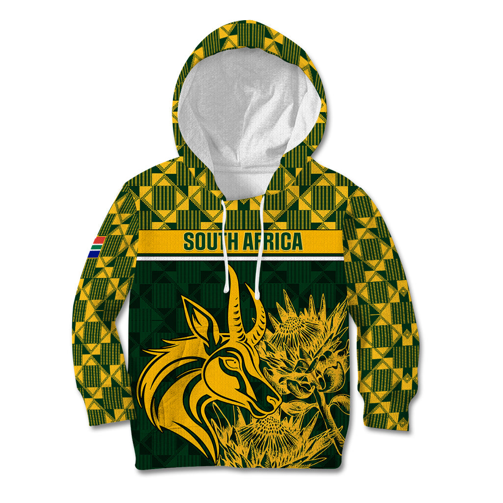 South Africa Rugby Kid Hoodie Go Springboks African Pattern LT01