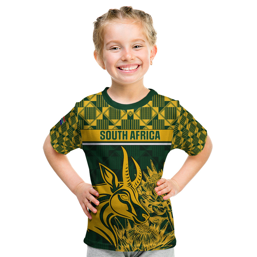 South Africa Rugby Kid T Shirt Go Springboks African Pattern LT01