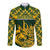 South Africa Rugby Long Sleeve Button Shirt Go Springboks African Pattern - Wonder Print Shop