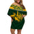 South Africa Rugby Off Shoulder Short Dress Go Springboks African Pattern - Wonder Print Shop